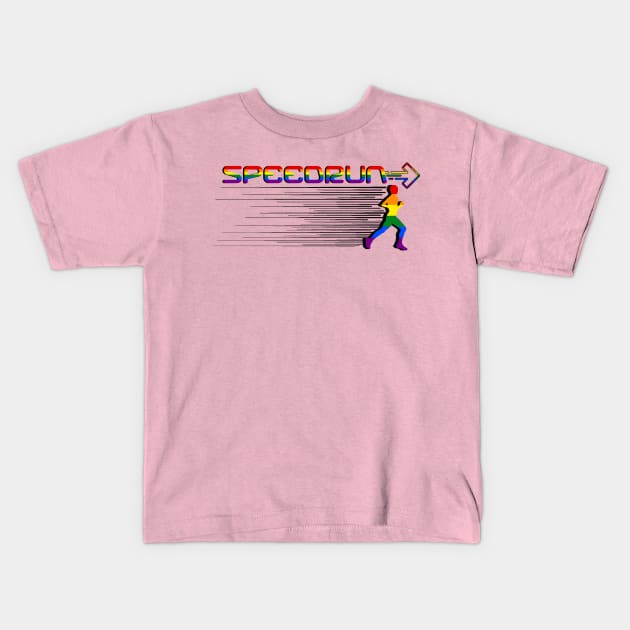 SPEEDRUN Pride Kids T-Shirt by CainCalifornia